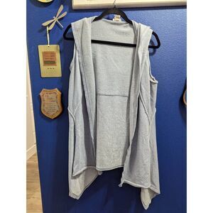 2/25 Sleeveless Drape Front Waterfall Cardigan w/ Hood Vest